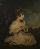 Portrait of Seated Girl by Continental School, Oil on canvas C, sold Jul 2009