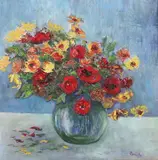 Dumitru Danielopol, Connecticut Flowers, Oil on canvas