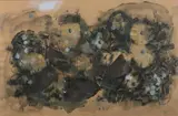 Wilson Thompson, Abstract with Flowers, Ink and gouache on paper