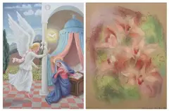 Alexander Benjamin Clayton, THE ANNUNCIATION and ORCHIDS: TWO WORKS, each signed and dated lower right, Oil on canvas and pastel