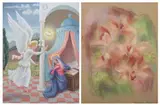 Alexander Benjamin Clayton, THE ANNUNCIATION and ORCHIDS: TWO WORKS, each signed and dated lower right, Oil on canvas and pastel