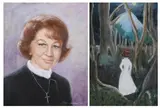 Bette Wilson Sherwood, Portrait of Jeane Dixon, Oil on canvas