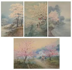 S. Ishida, Cherry Blossom, FISHING , ink and color on paper(4)
