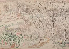 Prentiss Taylor, Christmas Cactus and Snow Flurry, Watercolor and pencil