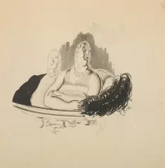 Rico Lebrun, A Night at the Opera, A NIGHT AT THE OPERA, ink wash