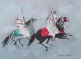Hassan El Glaoui, Deux Cavaliers, Gouache