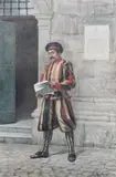 Achille Buzzi, The Swiss Guard, Watercolor