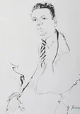 Don Bachardy, Portrait of Robert Cecil Romer "Robin" Maugham, 2Nd Viscount Maugham, Graphite on paper