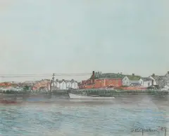 J. Eugene Gardner, Old Crisfield Harbor, Pastel.