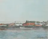 J. Eugene Gardner, Old Crisfield Harbor, Pastel.