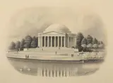 Alvin R. Meissner, Jefferson Memorial, Pencil and ink wash