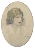 Władysław T. Benda, Portrait of Valerie Valentine Bozinich, Pencil