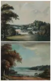 Hudson River Views: Two Works by American School, Watercolor, sold Sep 2009