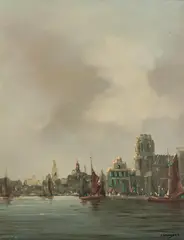 A. Bongers, View of Amsterdam, Oil on canvas