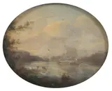 River View by Continental School, RIVER VIEW, oil on panel, sold Sep 2009