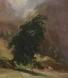 Storm in the Mountains by Continental School, STORM IN THE MOUNTAINS, oil on canvas, sold Sep 2009