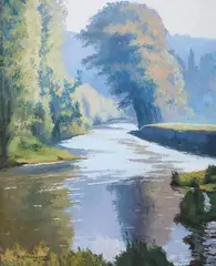 Émile Mangenot, Alpes Mancelles Au Matin, Acrylic on canvas