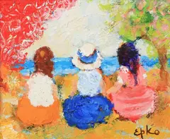 Willering Epko, Three Seated Ladies, Oil on canvas