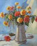 A. Peckham, Still Life with Vase, Oil on canvas
