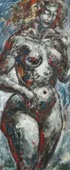 Charles J. Burdick, Standing Nude, Oil on board