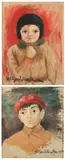PORTRAIT OF A CHILD IN A HAT, and PORTRAIT OF YOUNG BOY: TWO WORKS, first by Hildegarde Hume Hamilton, Oil on board, offered Sep 2009