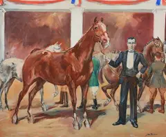 John W. Dunn, Washington International Horse Show Winner, Oil on canvas