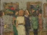 Gabriel Spat, Vernissage, Oil on board