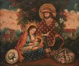 Cuzco School, Rest on the Flight to Egypt, REST ON THE FLIGHT TO EGYPT, oil on canvas