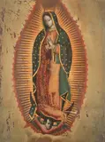 Mexican School, The Virgin of Guadalupe, THE VIRGIN OF GUADALUPE, oil on canvas