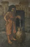 G. Jullien, Girl with Water Urn, Oil on canvas