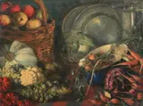 Ferdinand Mirwald, Still Life with Fresh Fruit and Vegetables, Oil on canvas