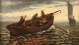 Scottish School, Fishermen, Oil on canvas