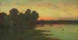 Edmund Clarence Messer, Sunset Along the Potomac, Oil on canvas laid on board