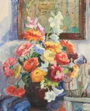 Pearl Aiman van Sciver, Floral Still Life, Oil on canvas