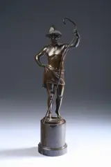 Shepherd by Raphaël Hubert, Bronze, signed 'Hubert' on the base; on a marble plinth, sold Sep 2009