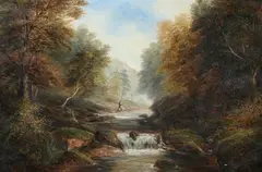Joseph Mellor, On the River Hebden, Oil on canvas