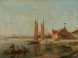 William Raymond Dommersen, On the Amstel, Oil on canvas