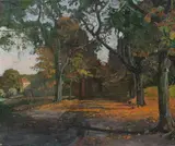 Fritz Genutat, Landscape, Oil on canvas