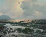 Alexander Dzigurski, Sunset Seascape