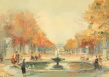 Charles Blondin, Playing Fountain, Oil on canvas