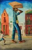Wilson Bigaud, Street Vendor, Oil on masonite