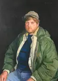Herbert Steinberg, Portrait of a Man Dressed in Winter Clothing (Kim Dexheimer), Oil on canvas