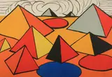 Pyramids by Alexander Calder, 1970, Color lithograph, sold Sep 2009