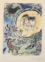 Marc Chagall, The Magic Flute Ii, Color lithograph