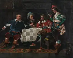 Olive Malstrom Carl, Four Jolly Cavaliers, Oil on canvas