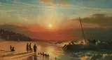 James Fairman, Beach at Jaffa, Oil on canvas