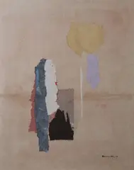 Paul Horiuchi, REVERIE, mix media collage on canvas, REVERIE, mix media collage on canvas