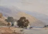 Along the River by English School, Watercolor, sold Nov 2009