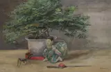 Still Life with Bonsai and Mantis by Hubert von Herkomer, Watercolor, offered Nov 2009
