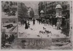 French School, L'Hiver de 1879 a Paris, L'HIVER DE 1879 A PARIS, lithograph
